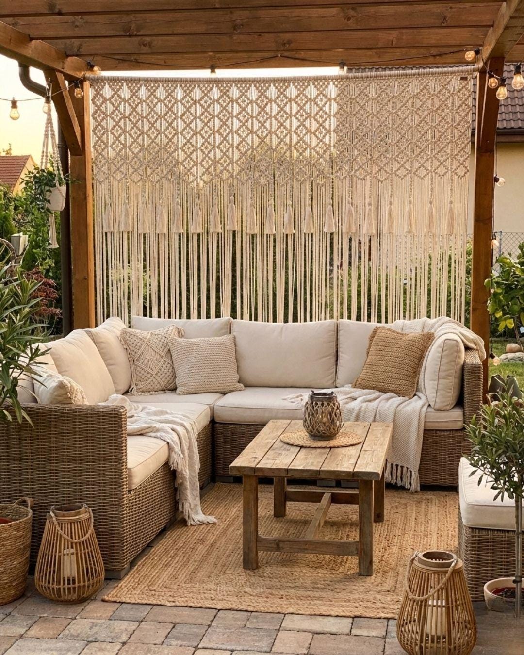 El Yapımı Püsküllü Makrome Pencere Perdesi – Boho Yatak Odası ve Yaşam Alanı Dekoru
