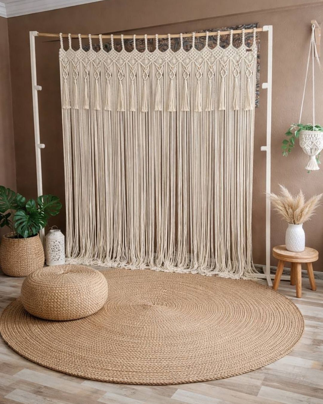 El Yapımı Boncuklu Makrome Perde – Boho Kapı, Oda Bölücü ve Dekoratif Geçiş Perdesi
