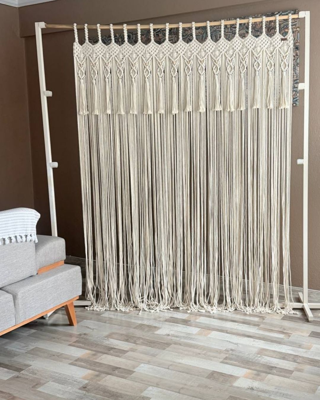 El Yapımı Boncuklu Makrome Perde – Boho Kapı, Oda Bölücü ve Dekoratif Geçiş Perdesi