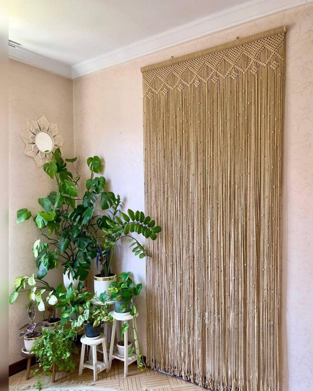 El Yapımı  Makrome Perde – Balkon, Pencere ve Pergola İçin Boho Dekoratif Perde