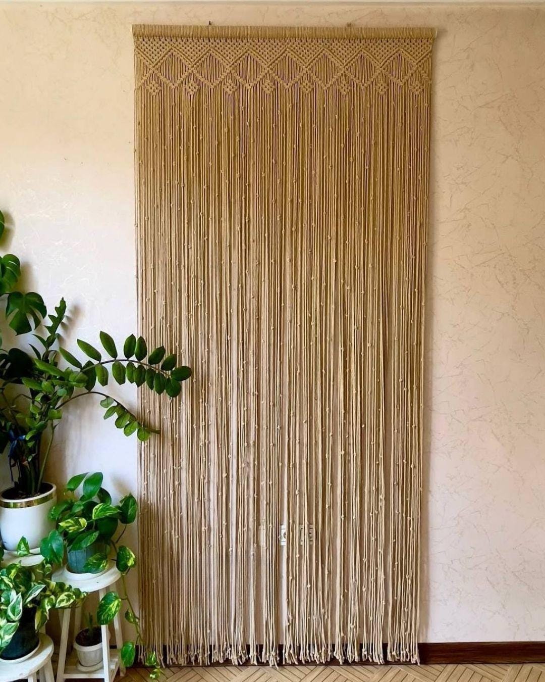 El Yapımı  Makrome Perde – Balkon, Pencere ve Pergola İçin Boho Dekoratif Perde